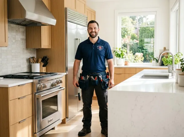 Appliance Repair Hero technician in a Bridgeville, DE kitchen after an appliance repair